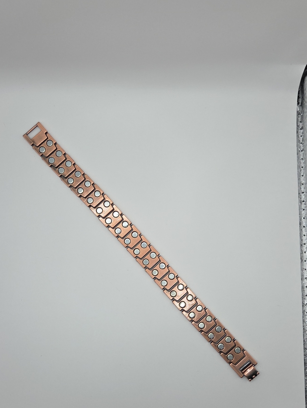 Men's Rose Gold Linked Bracelet with Textured Accents